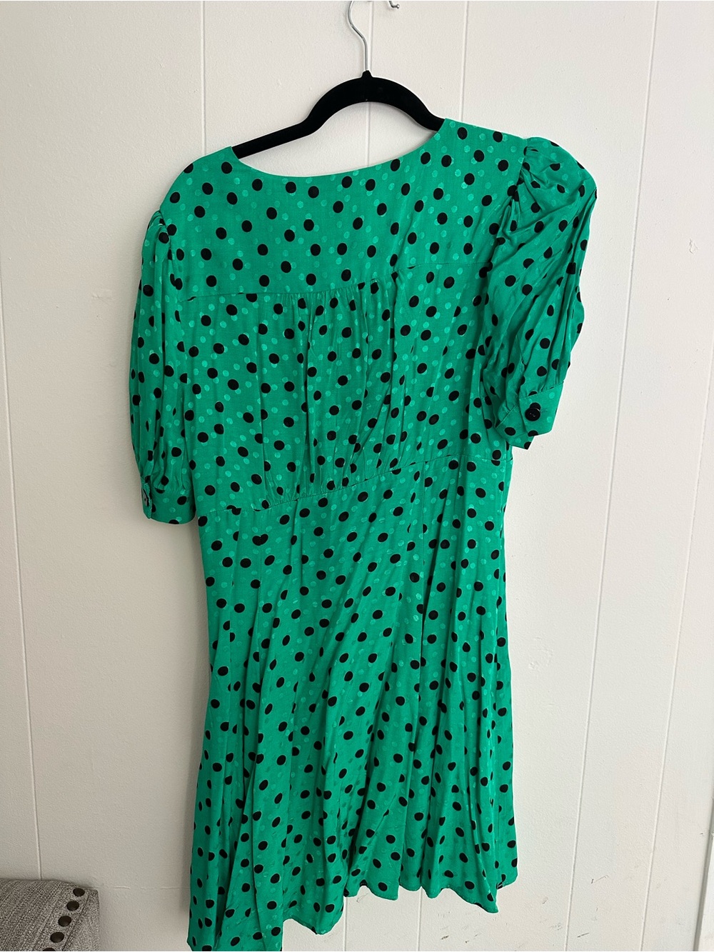 Topshop Green Polka Dot Short Sleeve Wrap Dress - Picture 3 of 3